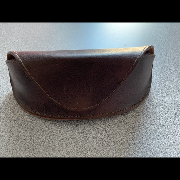 Fossil Brown Leather Sunglass Case - Picture 1 of 8